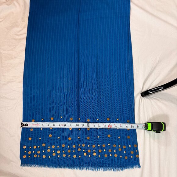 Collection Eighteen Women's Scarf | OS | Blue with Embellishment & Fringe - Picture 7 of 8
